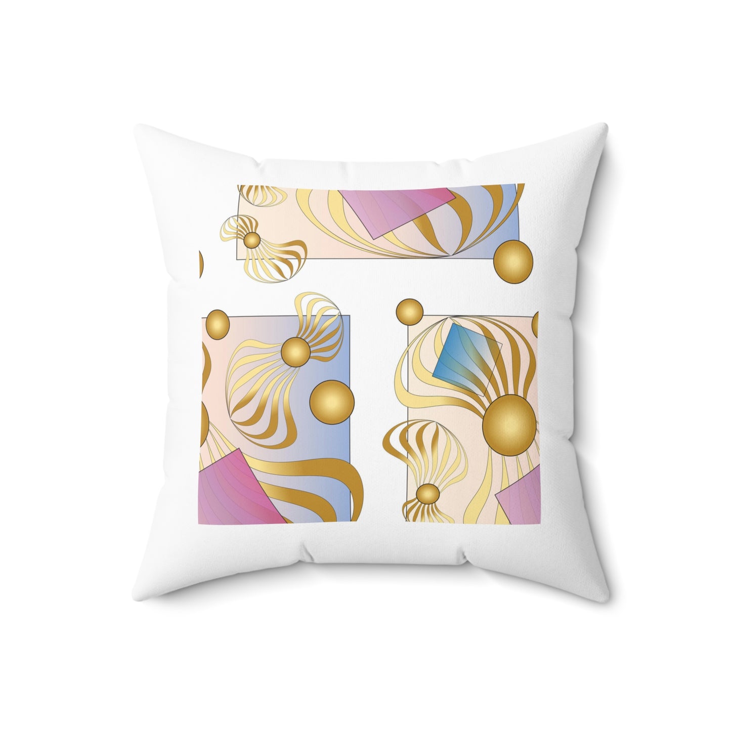 Spun Polyester Square Pillow Kukloso Abstractical No 18 - Free Shipping