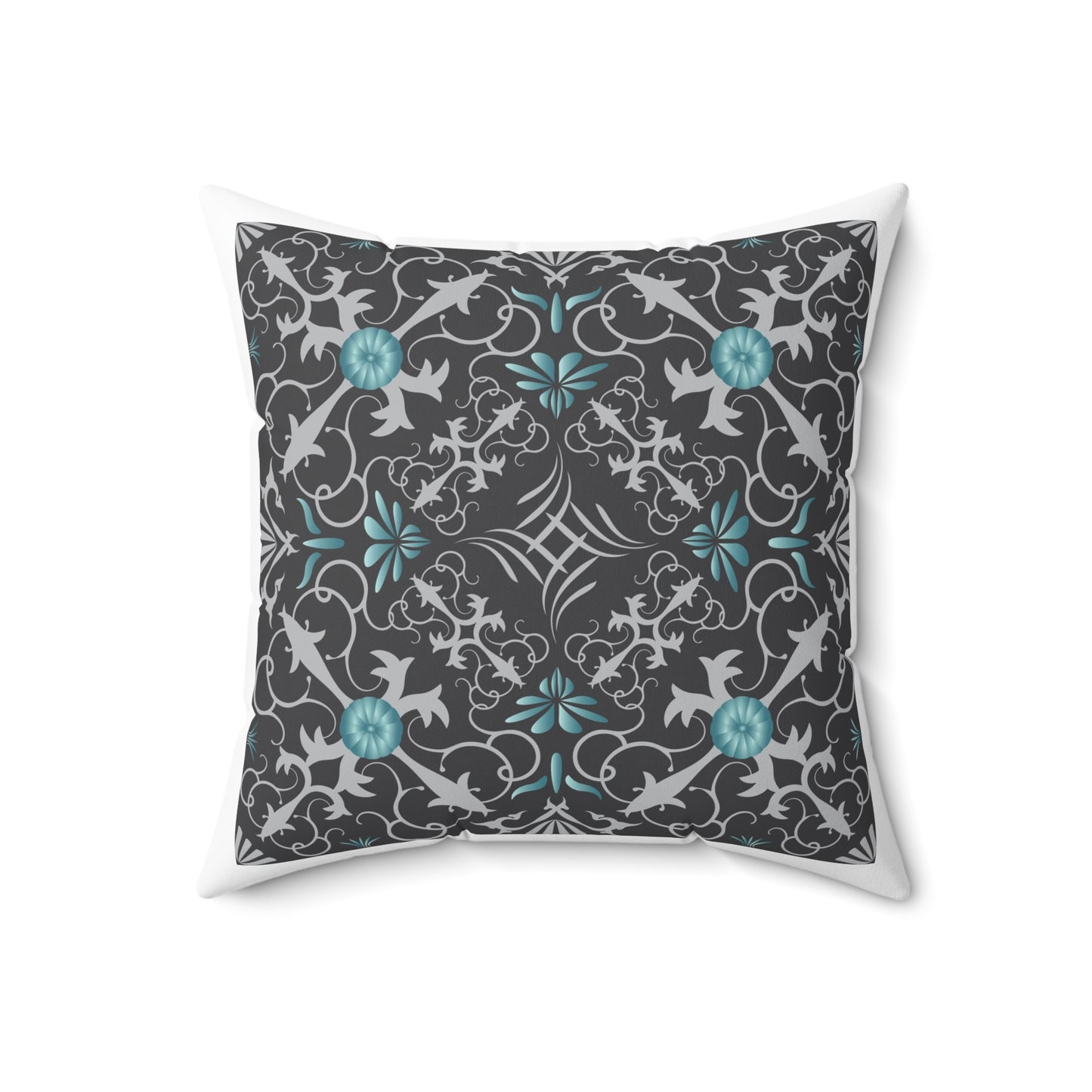 Spun Polyester Square Pillow Kukloso Ancient Geometrica No 48 - Free Shipping