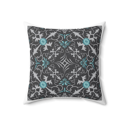 Spun Polyester Square Pillow Kukloso Ancient Geometrica No 48 - Free Shipping