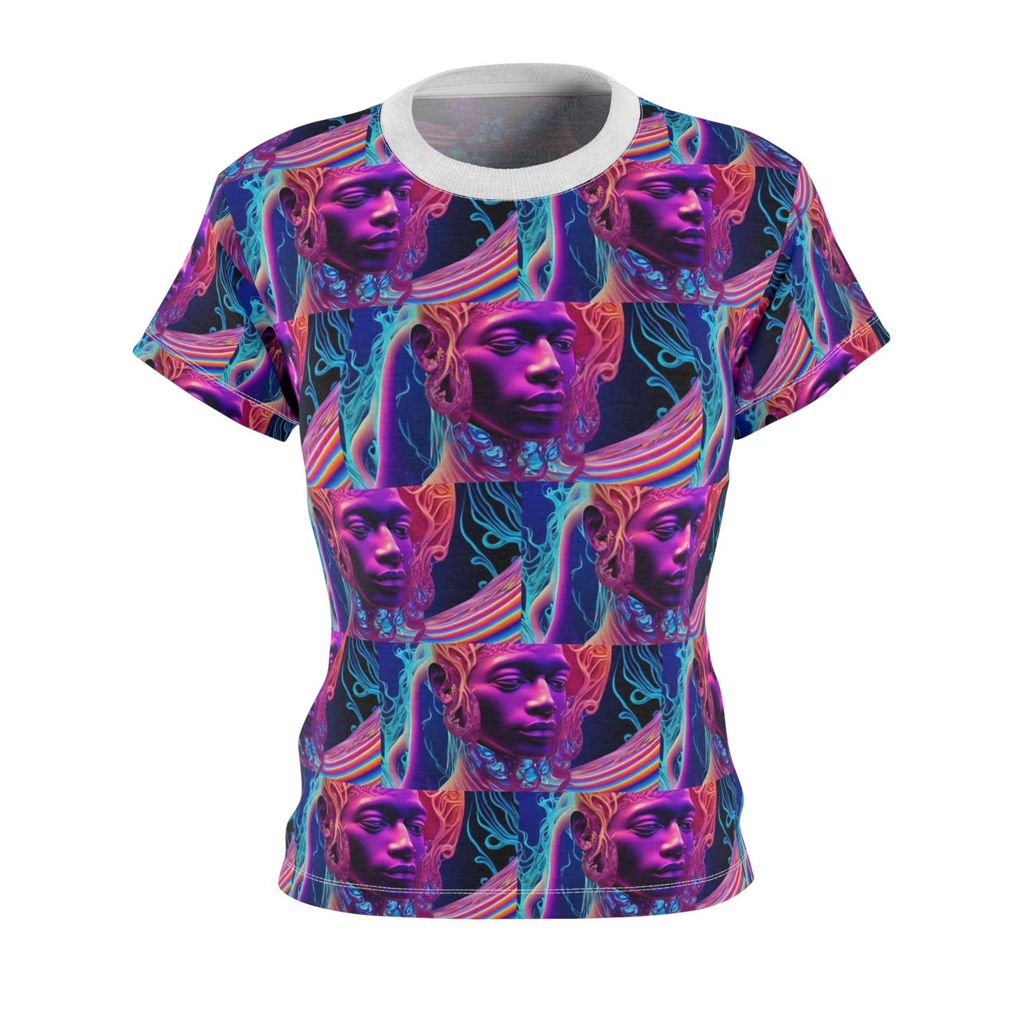 Women's Cut & Sew Tee (AOP) Kukloso Space Face No 2 - Free Shipping