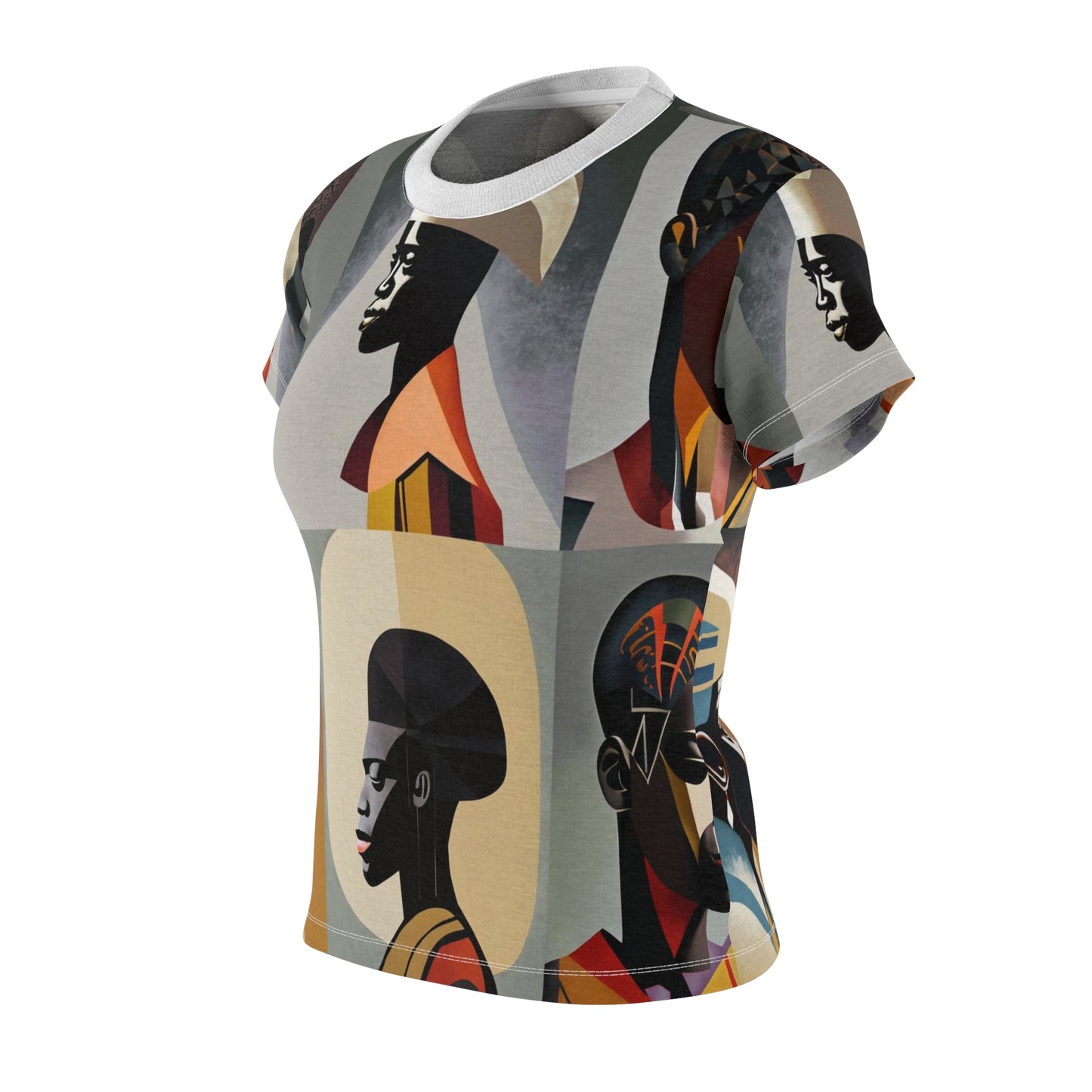 Women's Cut & Sew Tee (AOP) Kukloso Cubist Faces No21 - Free Shipping