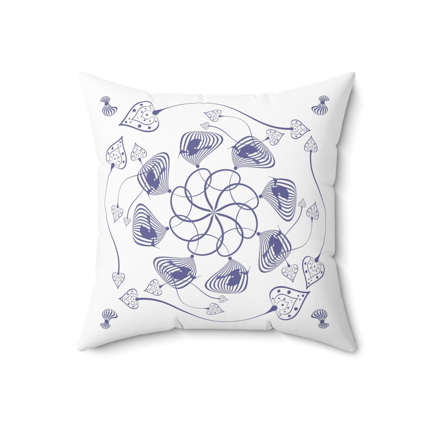 Spun Polyester Square Pillow Kukloso Ancient Geometrica No 31 - Free Shipping