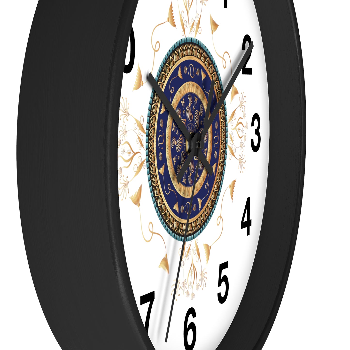 Wall Clock Kukloso Mandala No 151 Gold & Navy - Free Shipping