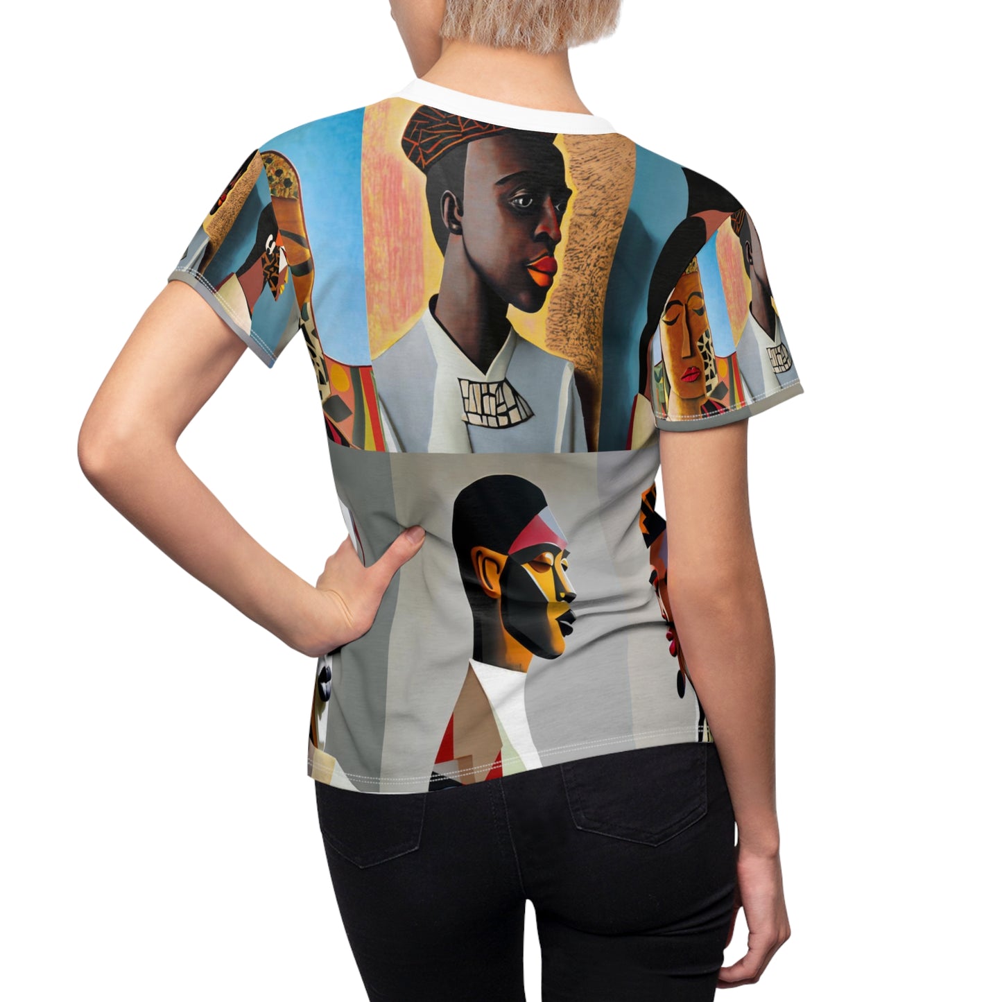 Women's Cut & Sew Tee (AOP) Kukloso Cubist Faces No 22 - Free Shipping