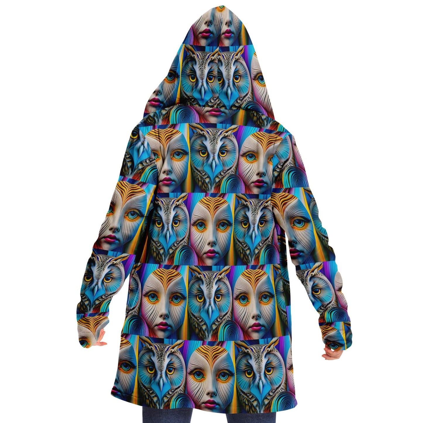 Microfleece Cloak - AOP Kukloso Cubist Faces No 11 - Free Shipping