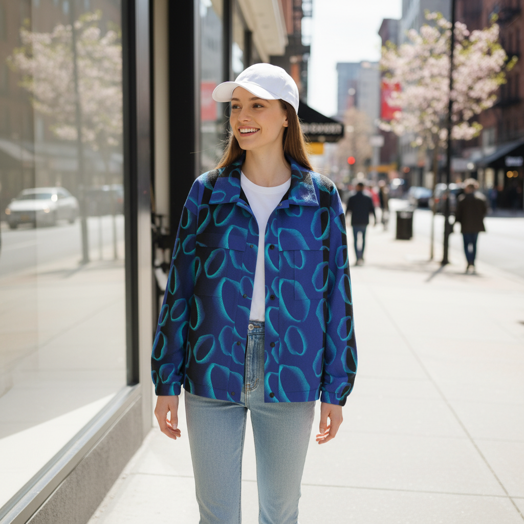 AOP Unisex Casual Lapel Jacket Kukloso Geo No 185