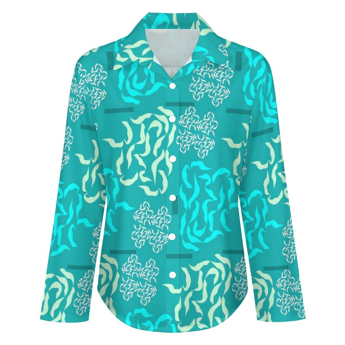 Long Sleeve Shirt Blouse Kukloso Abstract No 358