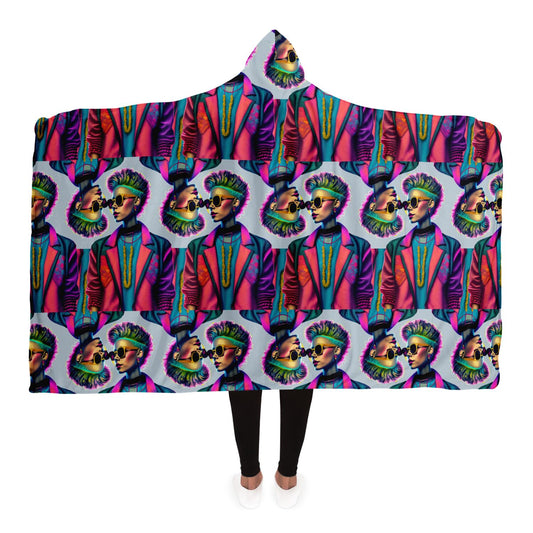 Hooded Blanket - AOP Kukloso Punk Chic No 2 A Large Pattern - Free Shipping