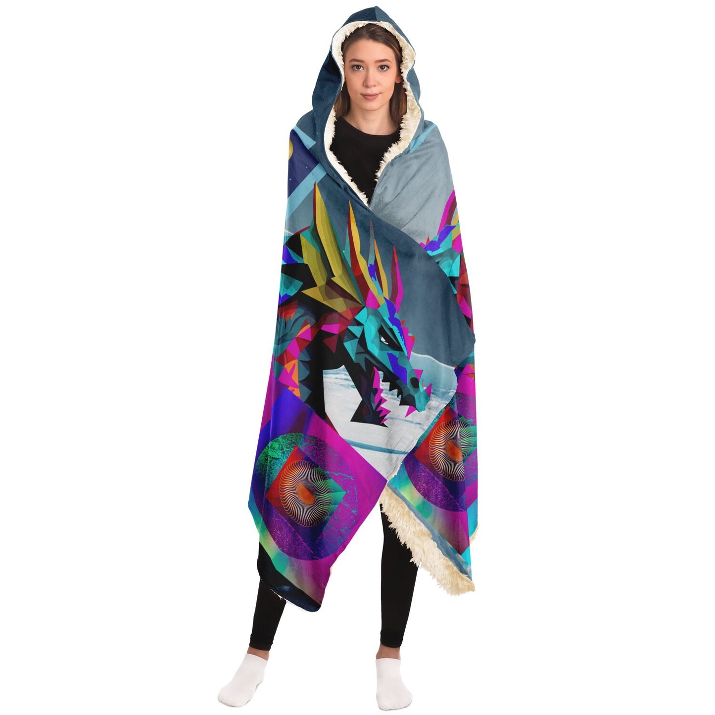 Hooded Blanket - AOP Kukloso Think Warm No 2 - Free Shipping