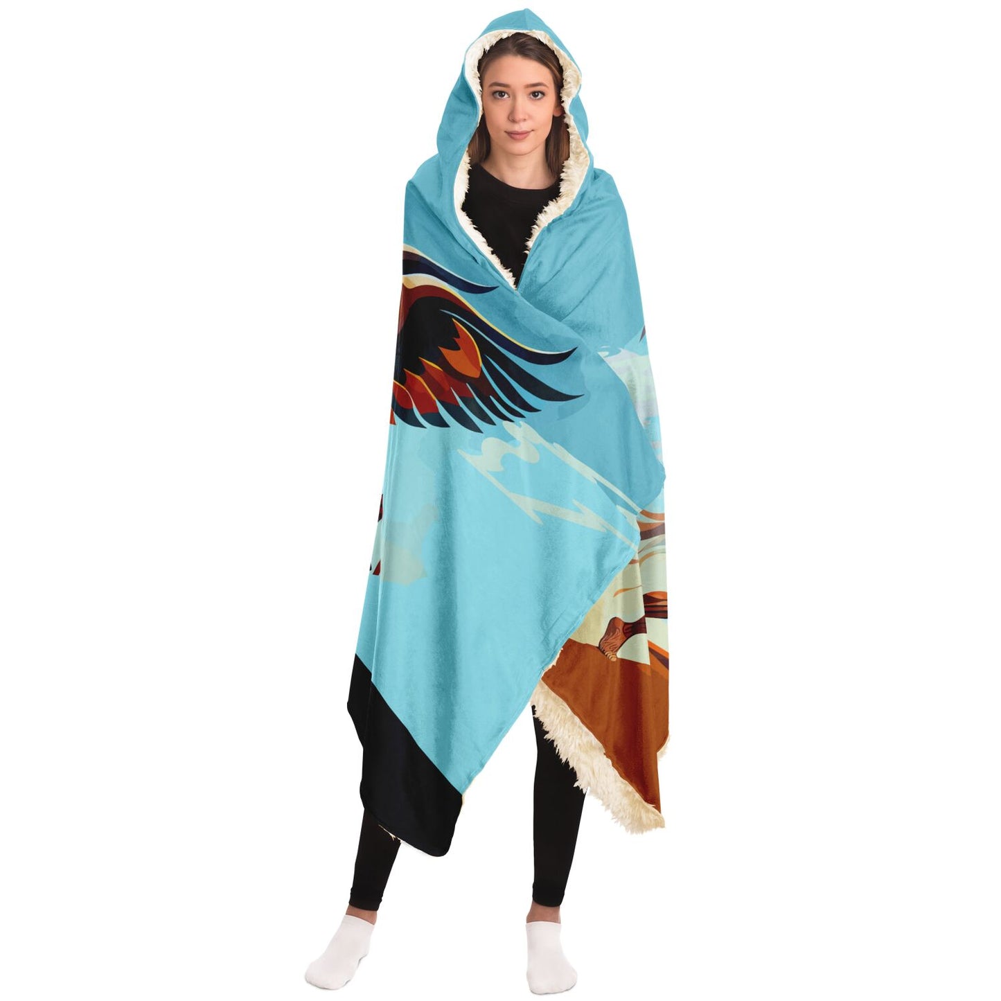 Hooded Blanket - AOP Kukloso Battle of the Wings No 1 Free Shipping