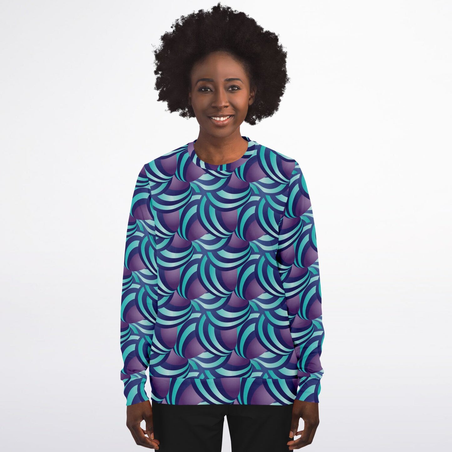 Athletic Sweatshirt - AOP  Kukloso Ice Cream Swirls No 2 - Free Shipping