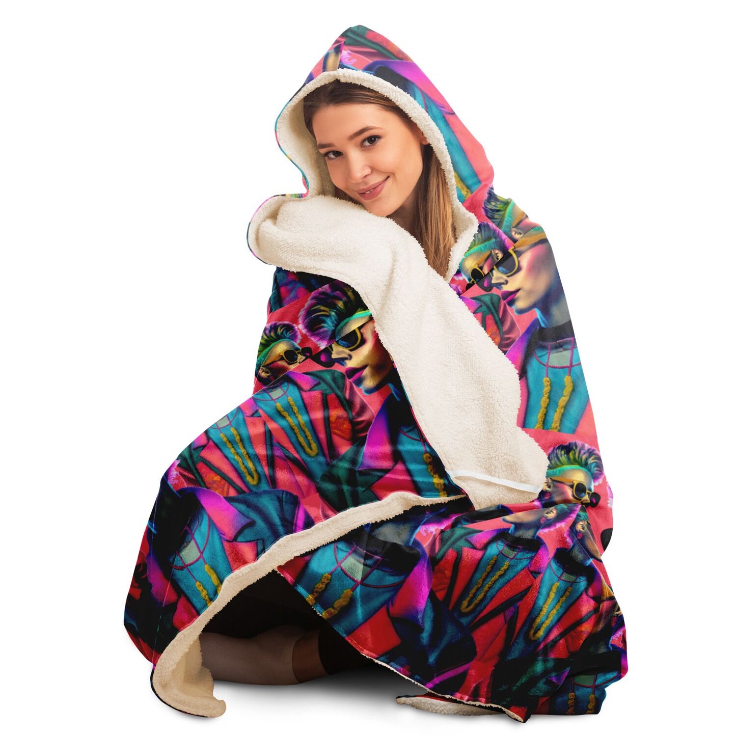 Hooded Blanket - AOP Kukloso Punk Chic No 1 A - Free Shipping