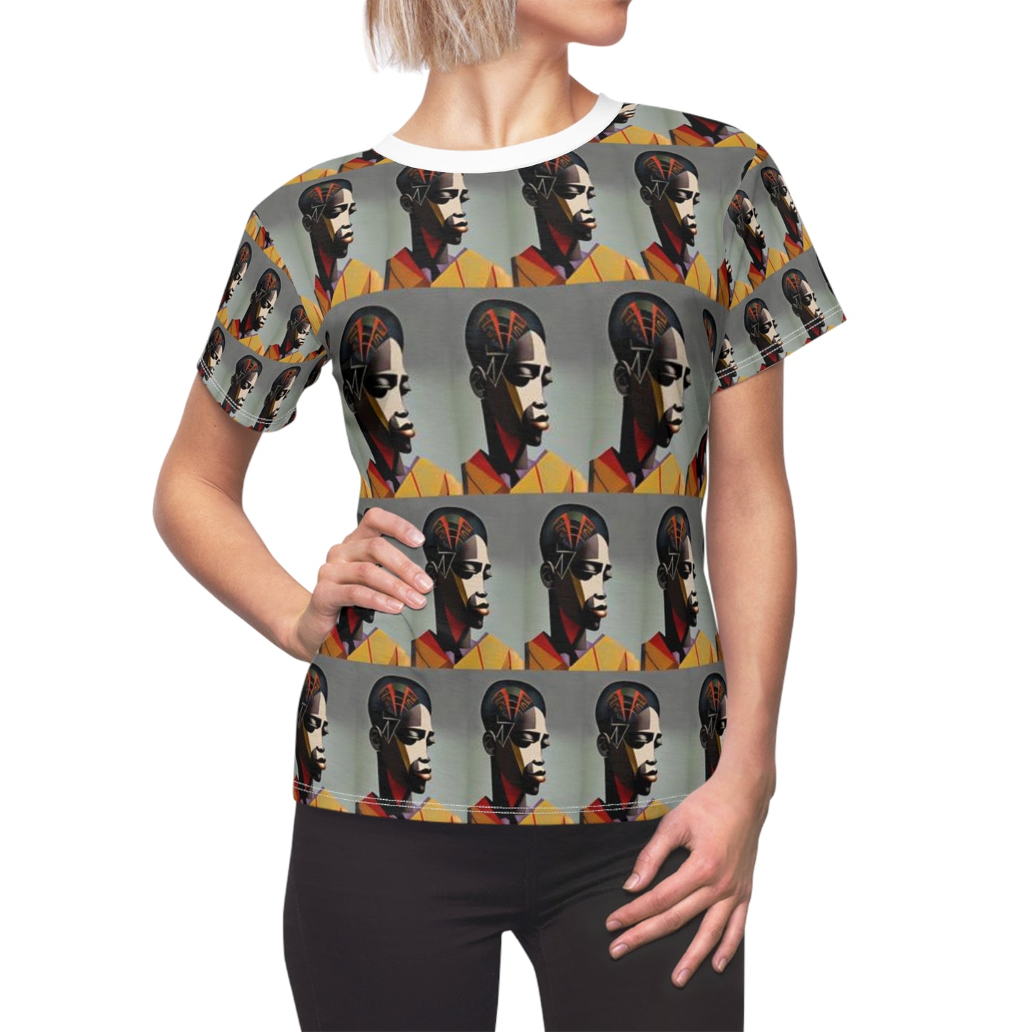 Women's Cut & Sew Tee (AOP) Kukloso Cubist Faces No 20 - Free Shipping