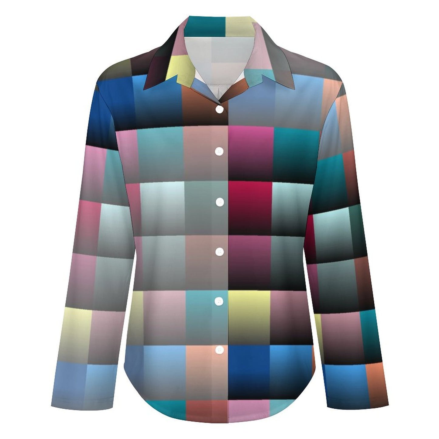 Long Sleeve Shirt Blouse Kukloso Abstract No 761