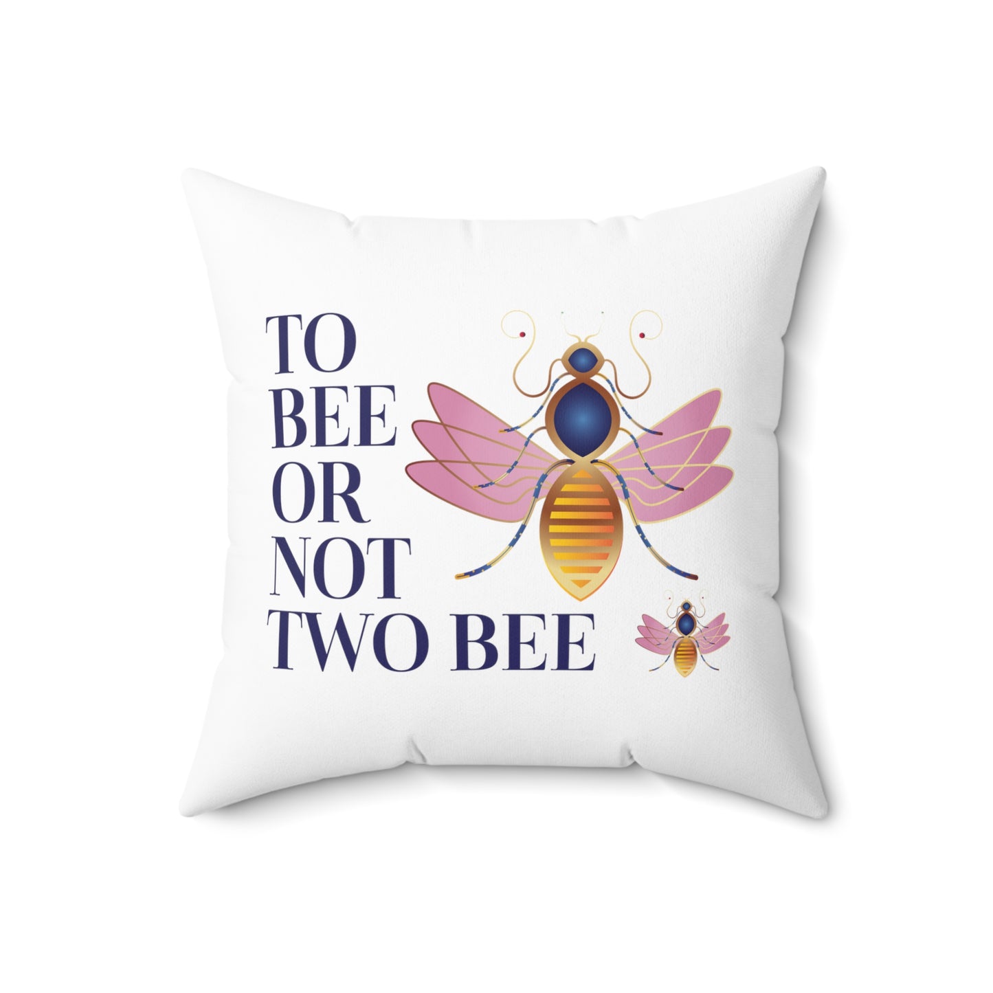 Spun Polyester Square Pillow Kukloso 'To Bee or Not Two Bee" - Free Shipping