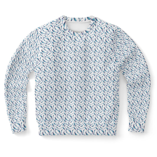 Athletic Sweatshirt - AOP  Kukloso Abstractical No 98 Navy, Aqua, Pink Crazy shapes on White - Free Shipping