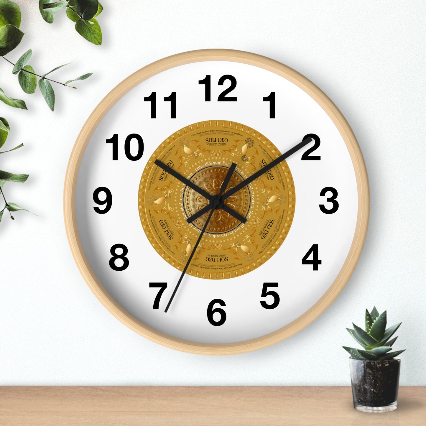 Wall Clock Kukloso OVC No 4280 Mandala Luke 12:2 - Free Shipping