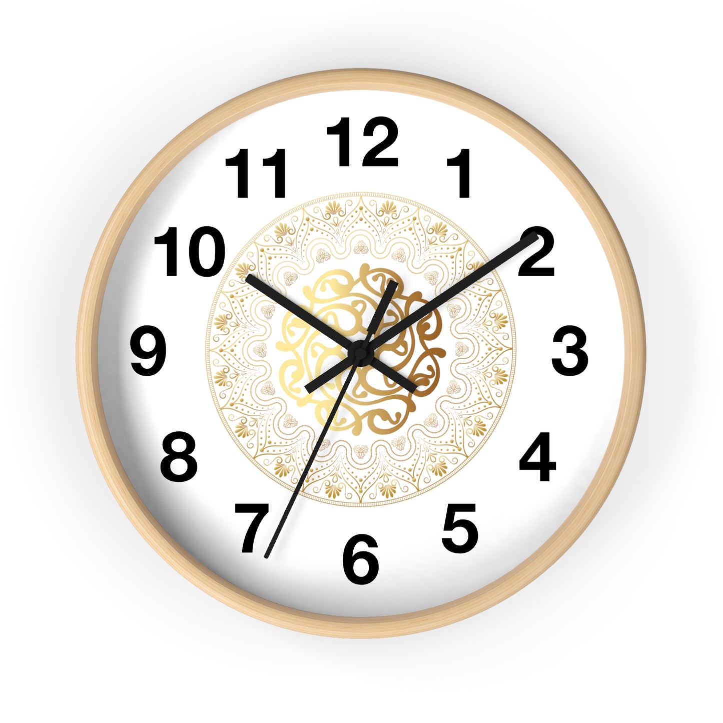 Wall Clock Kukloso Gold Mandala No 119 - Free Shipping