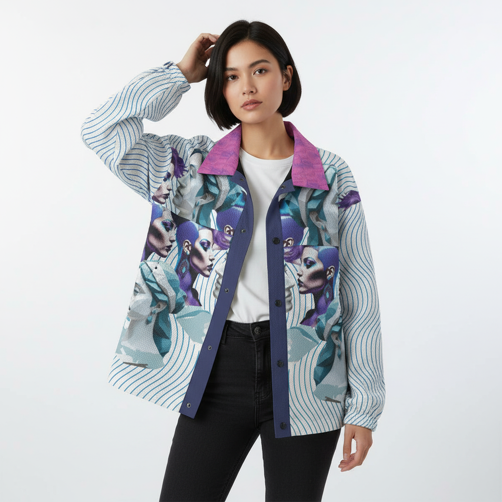 AOP Unisex Casual Lapel Jacket Kukloso Patchwork Collage No 123