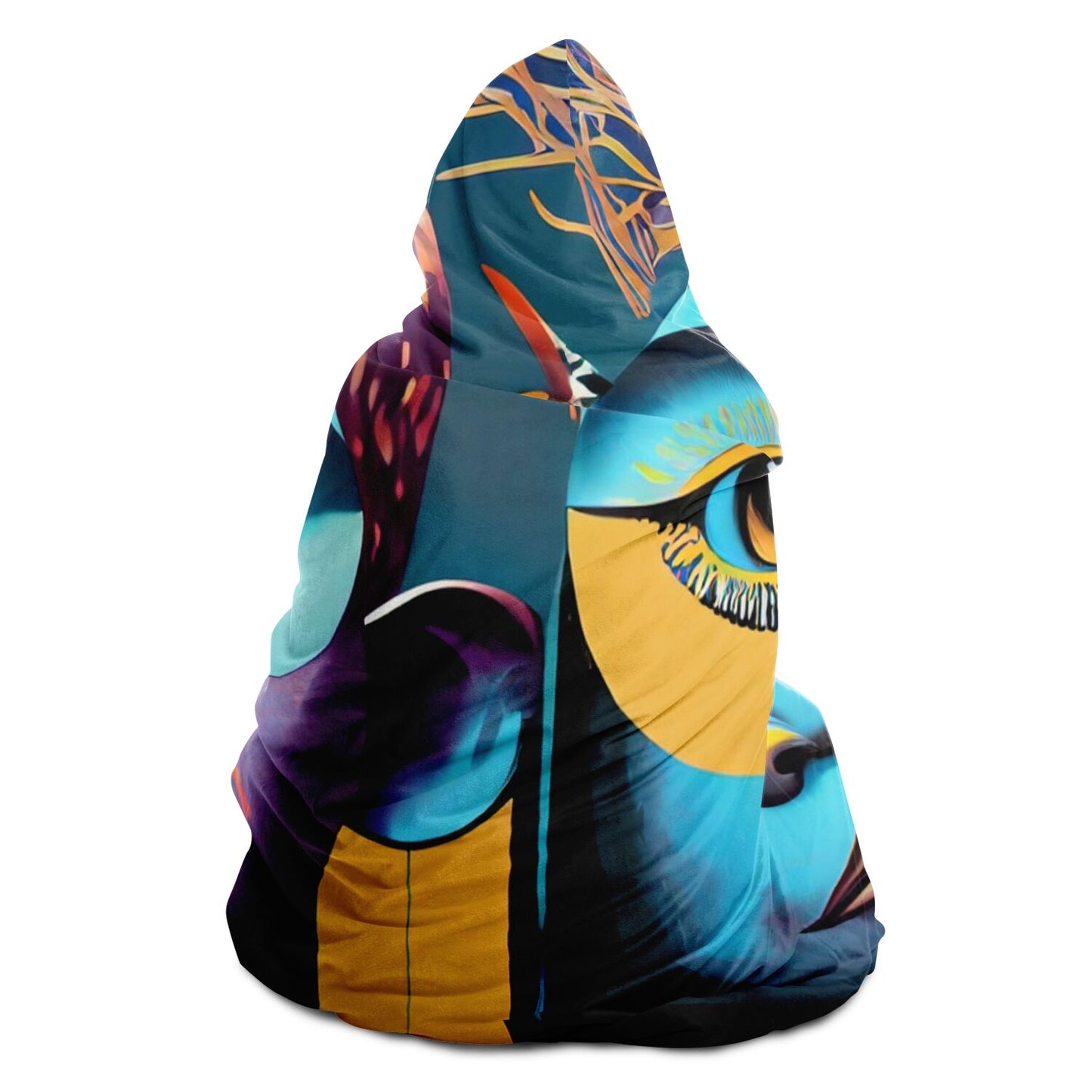 Hooded Blanket - AOP Kukloso Cubist Faces No 2 - Free Shipping