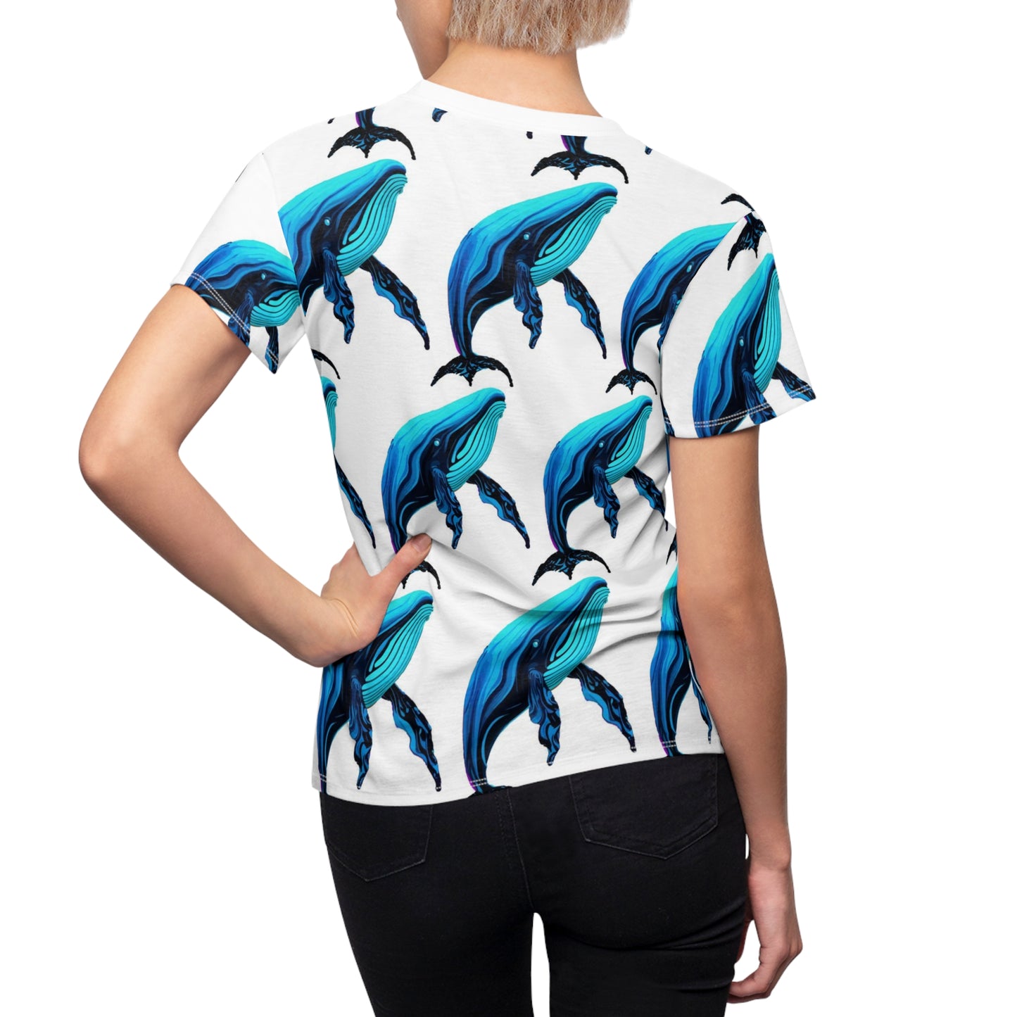 Women's Cut & Sew Tee (AOP) Kukloso Cubist Mr. Whale - Free Shipping