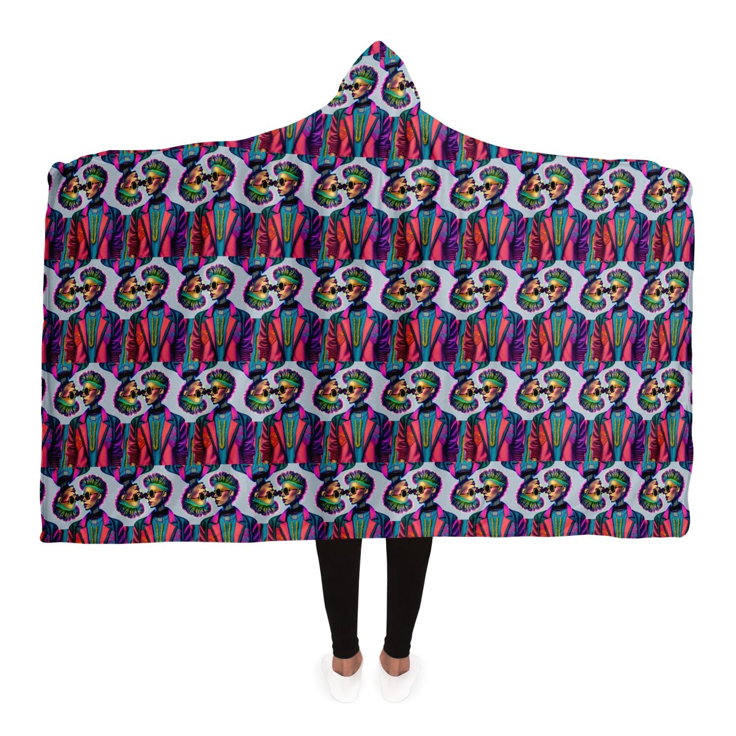 Hooded Blanket - AOP Kukloso Punk Chic No 2 Small Pattern - Free Shipping