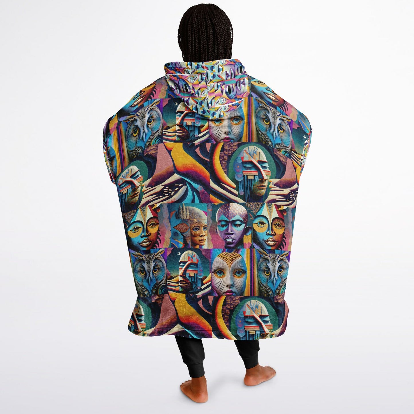 Snug Hoodie Economy - AOP Kukloso Cubist Faces No 8 - Free Shipping