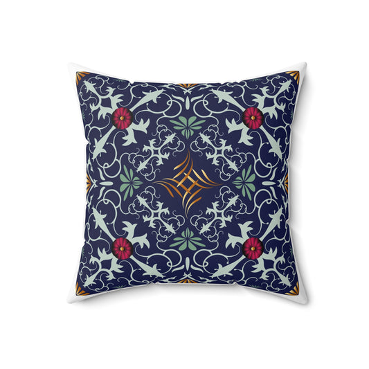 Spun Polyester Square Pillow Kukloso Ancient Geometrica No 47 - Free Shipping