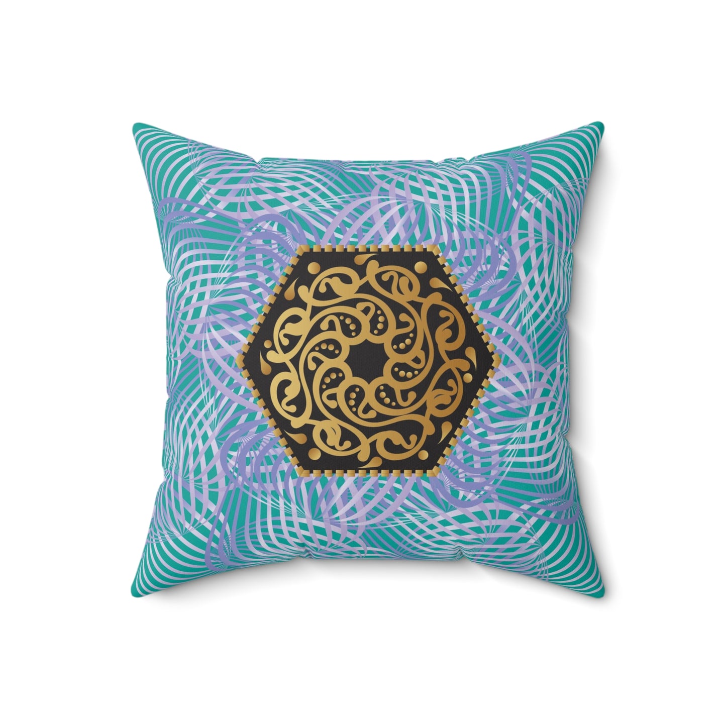 Spun Polyester Square Pillow Kukloso Fleurons No 7 - Free Shipping