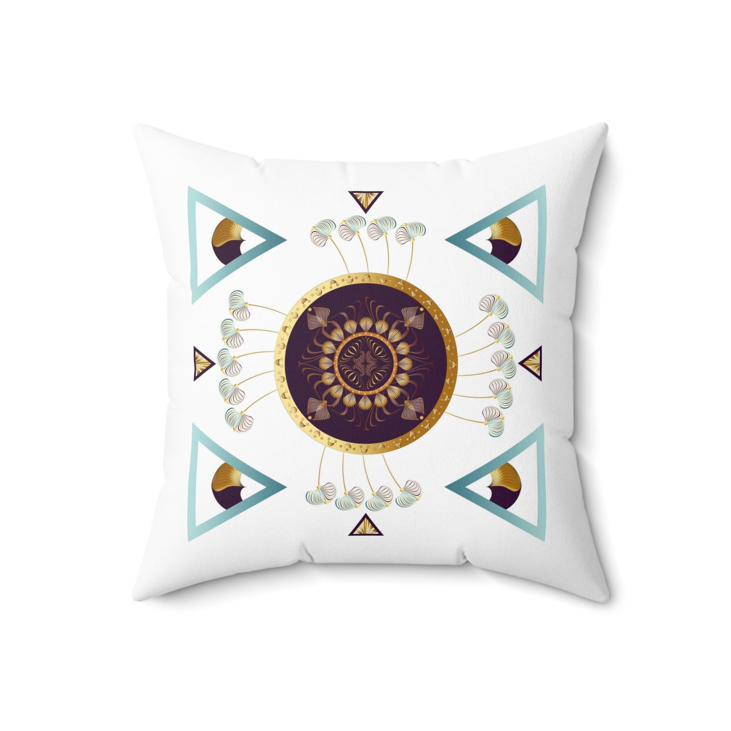 Spun Polyester Square Pillow Kukloso Ancient Geometrica No 36 - Free Shipping