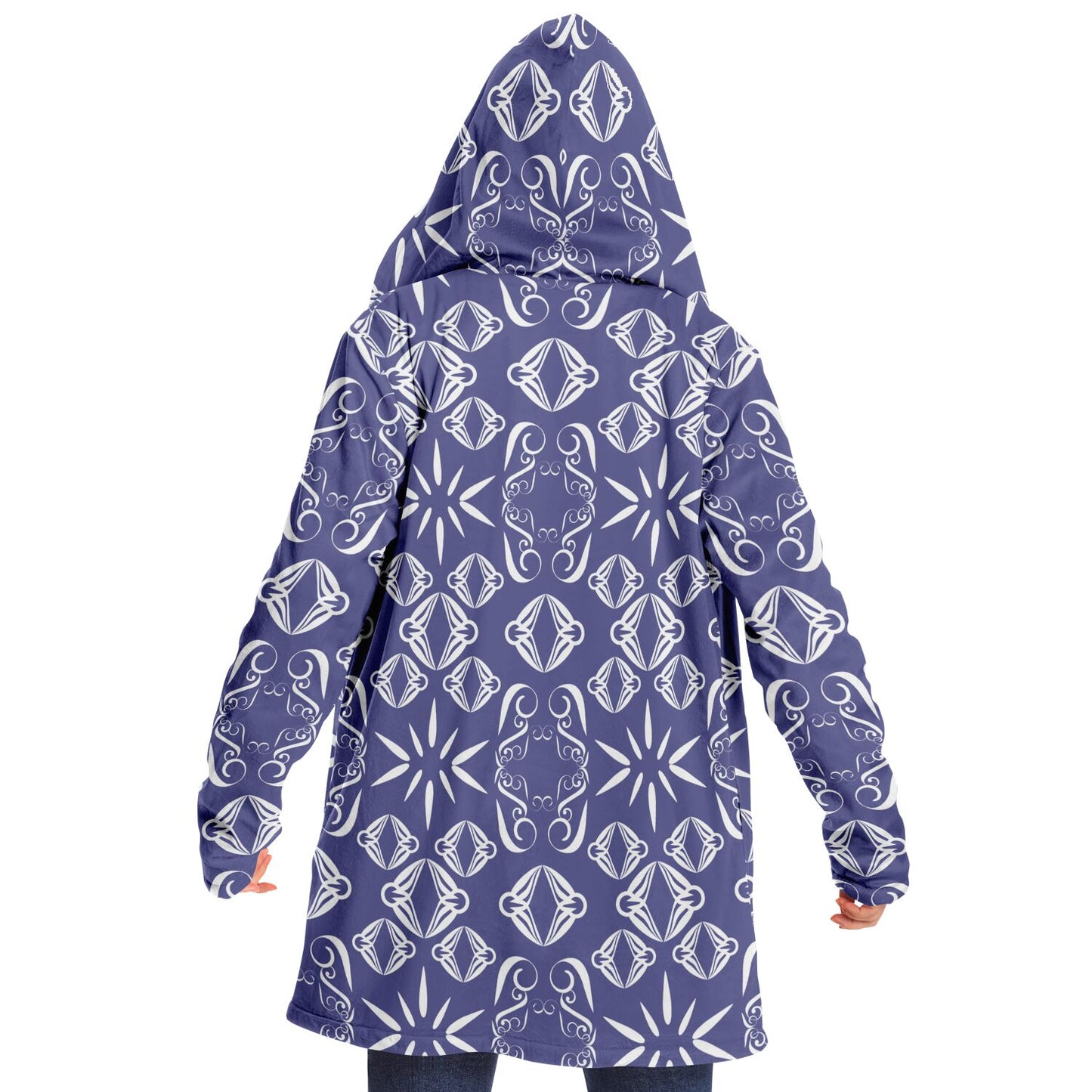 Microfleece Cloak - AOP Kukloso Abstractical No 43 Abstracts on Periwinkle - Free Shipping