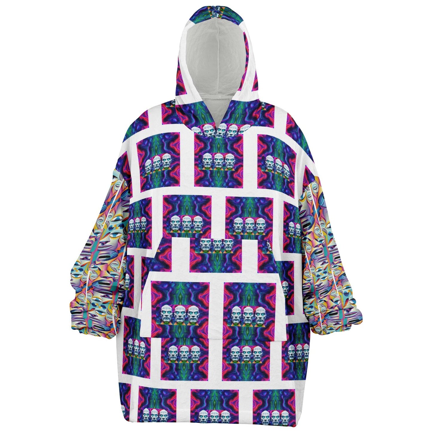 Snug Hoodie Economy - AOP Kukloso Alien Faces No 16 - Free Shipping