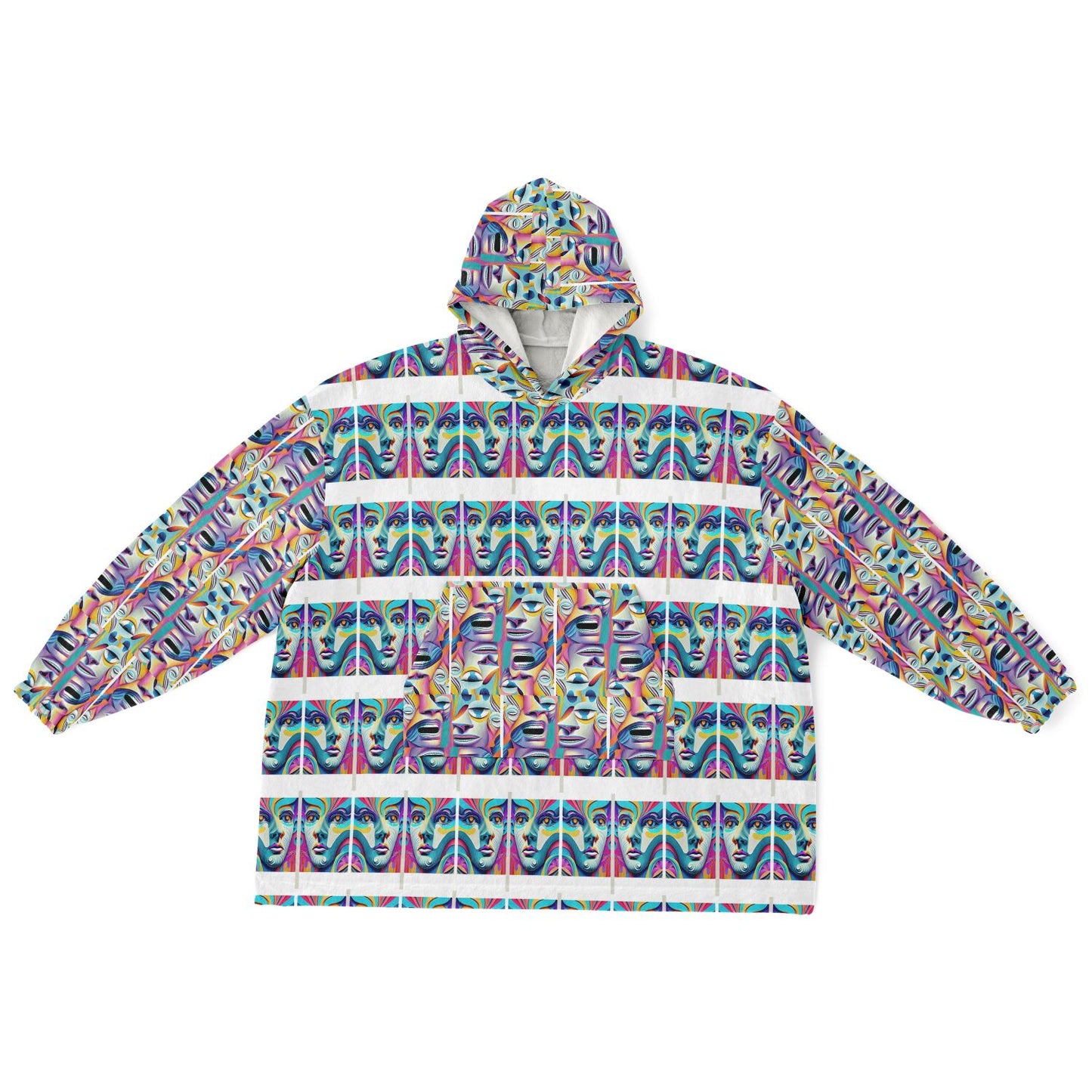 Snug Hoodie Economy - AOP Kukloso Cubist Faces No 8 - Free Shipping