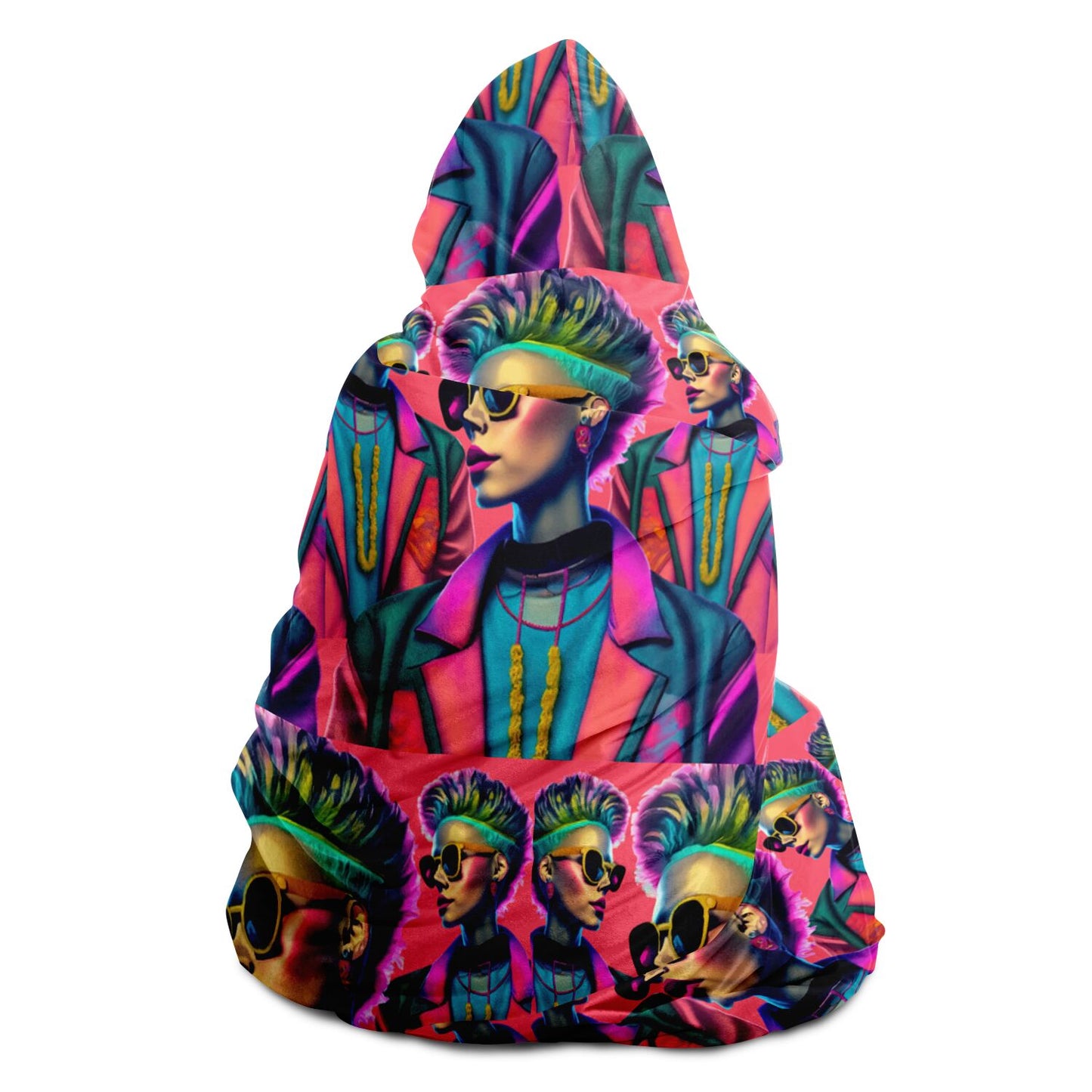 Hooded Blanket - AOP Kukloso Punk Chic No 1 A - Free Shipping