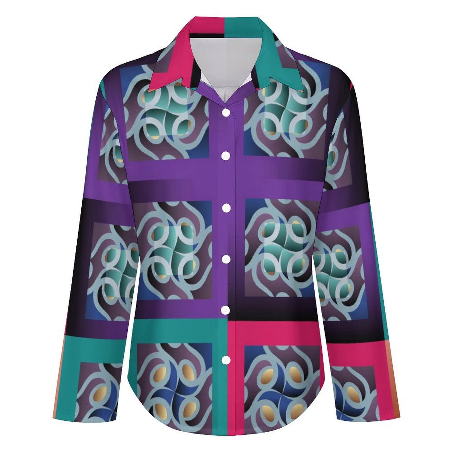 Long Sleeve Shirt Blouse Kukloso Abstract No 965