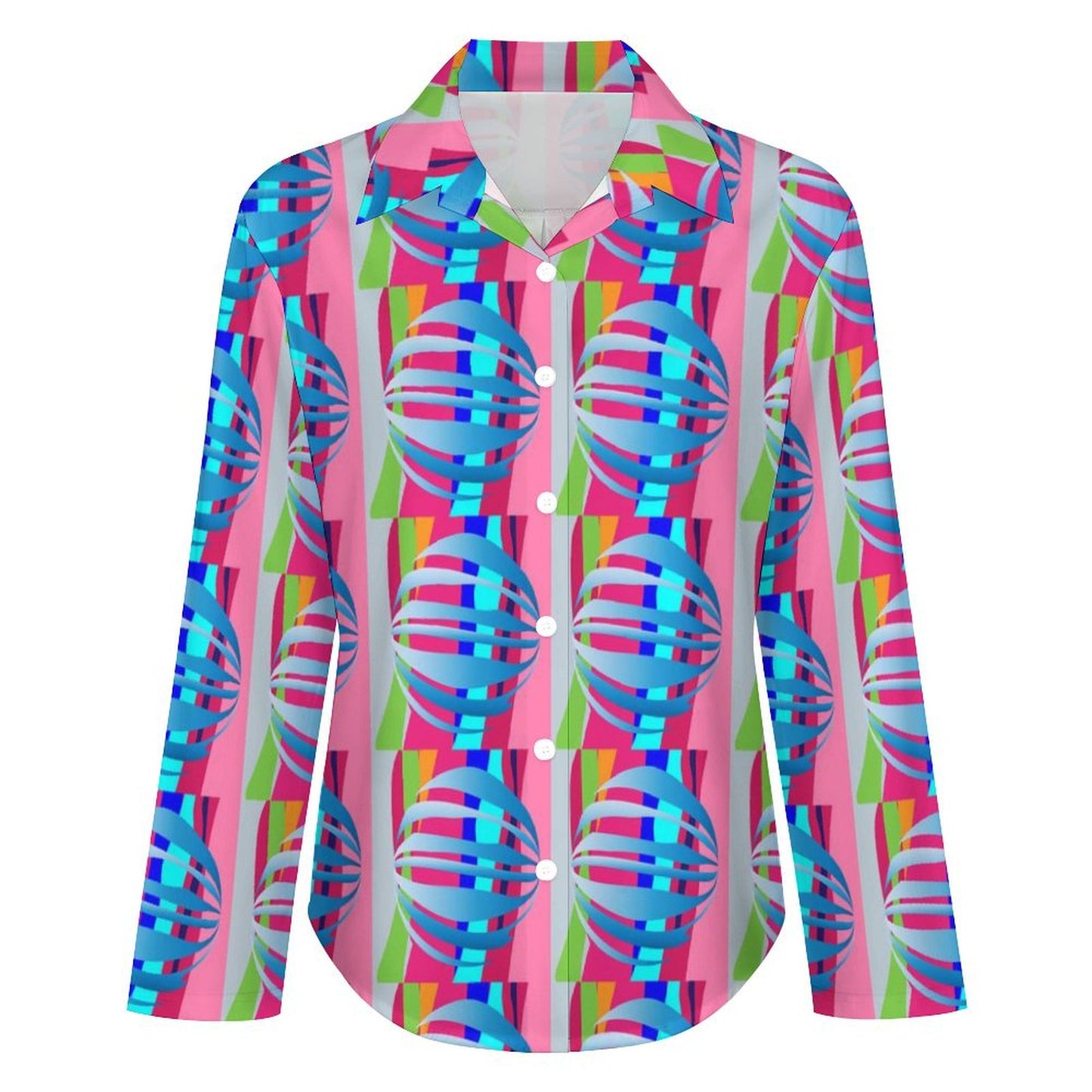 Long Sleeve Shirt Blouse Kukloso Abstract No 330