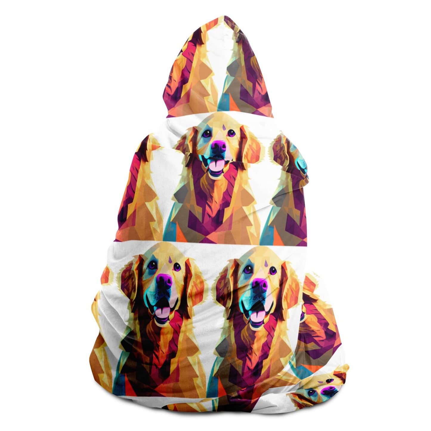 Hooded Blanket - AOP KUkloso Cubist Golden Retriever Dog No 1 - Free Shipping