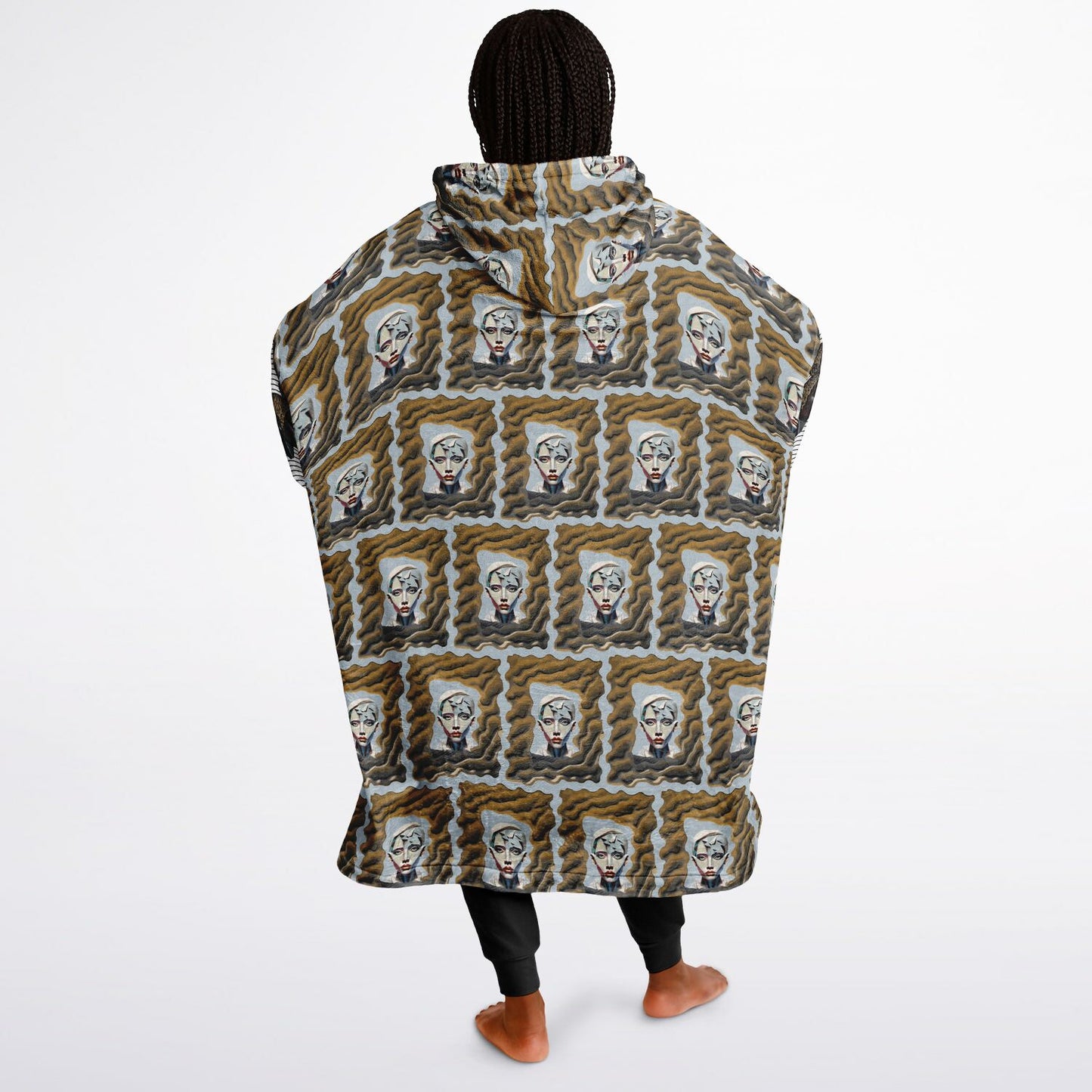 Snug Hoodie Economy - AOP Kukloso Cubist Faces No 61 Desert - Free Shipping