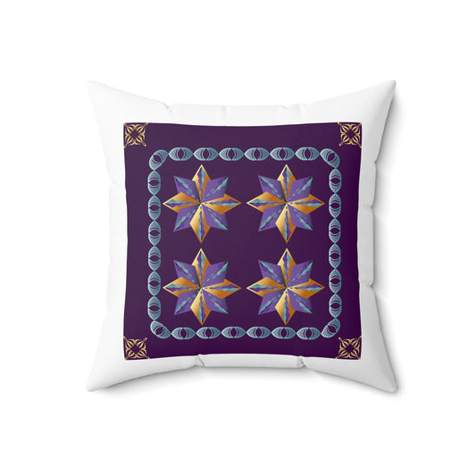 Spun Polyester Square Pillow Kukloso Ancient Geometrica No 26 - Free Shipping