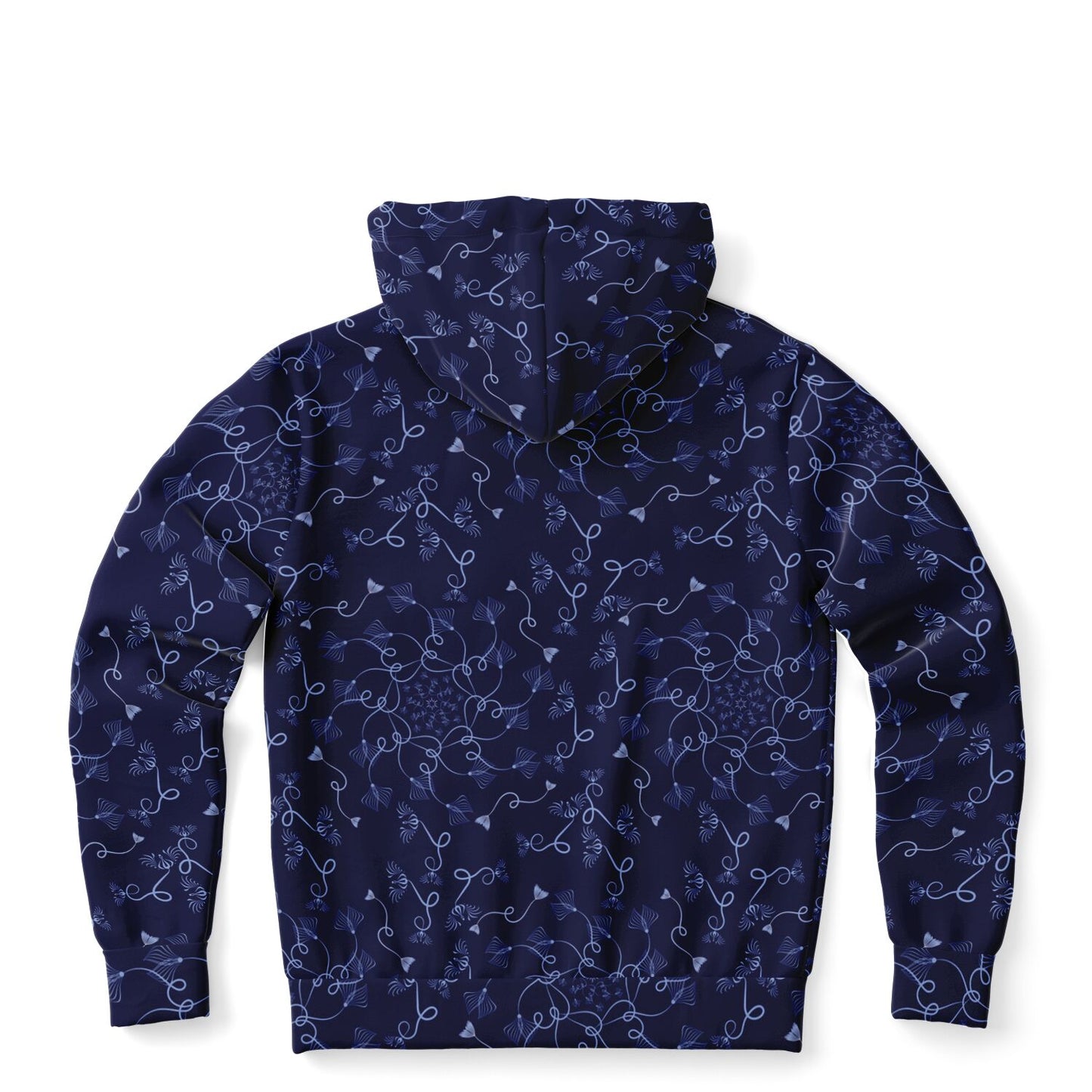 Fashion Zip-Up Hoodie - AOP  Kukloso Abstractical No 19 Periwinkle on Navy - Free Shipping