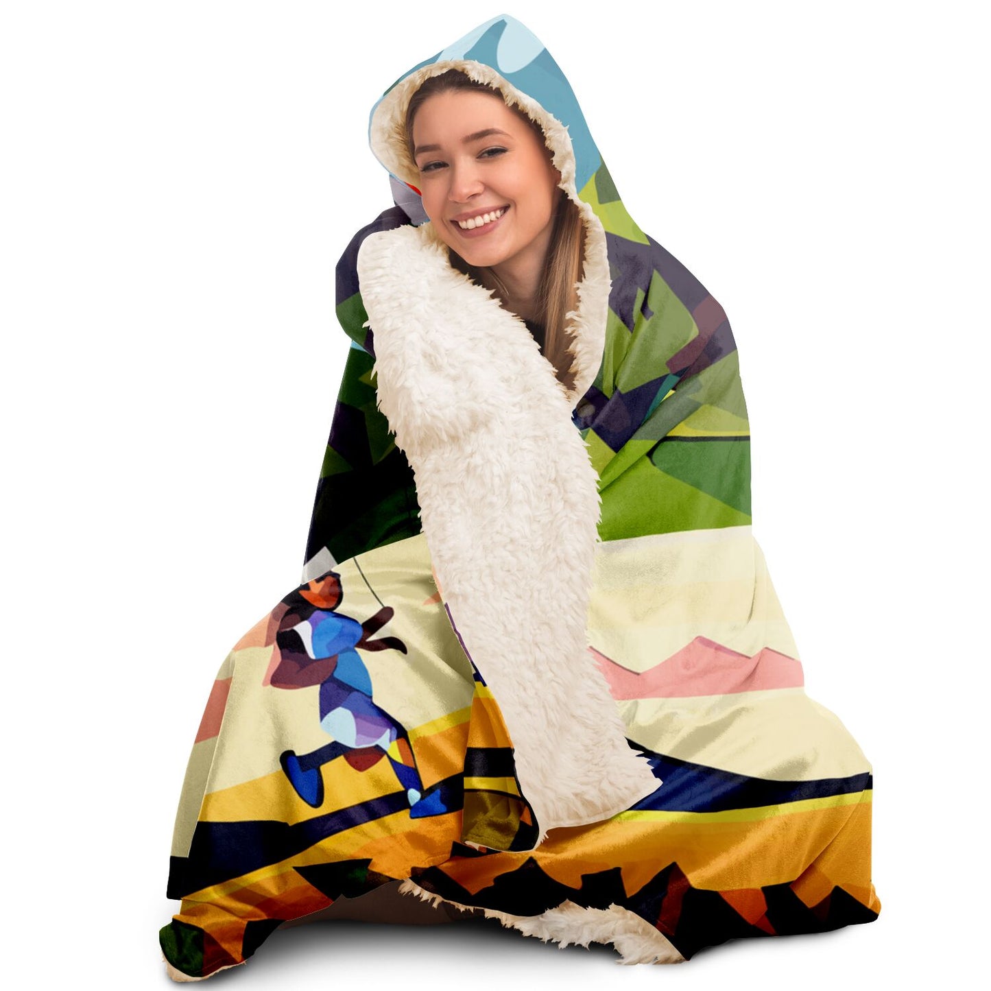 Hooded Blanket - AOP Kukloso Girl with a Kite No 1 Free Shipping