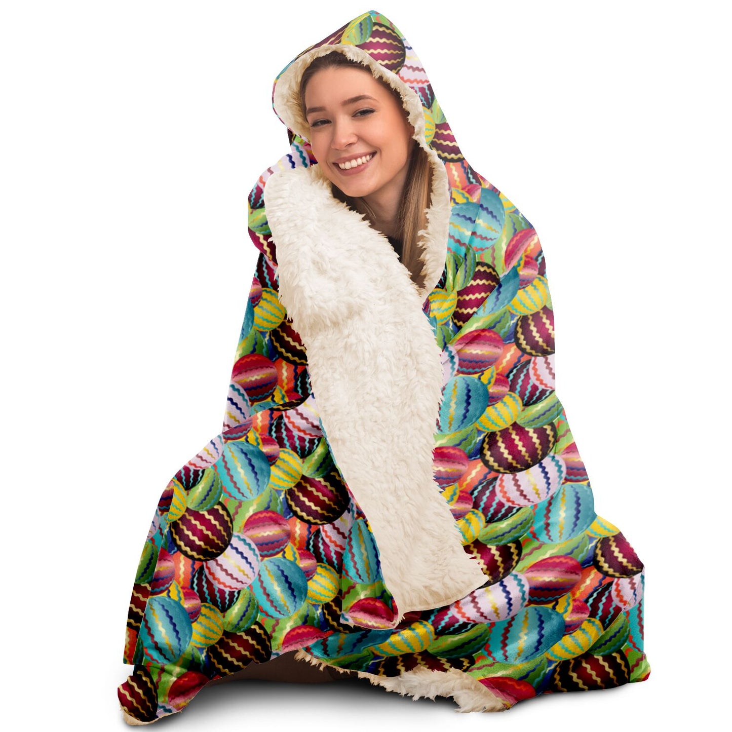 Hooded Blanket - AOP Kukloso Abstractical No 264 Multicolored Balloons - Free Shipping