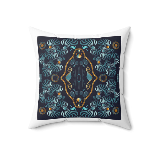 Spun Polyester Square Pillow Kukloso Ancient Geometrica No 42 - Free Shipping