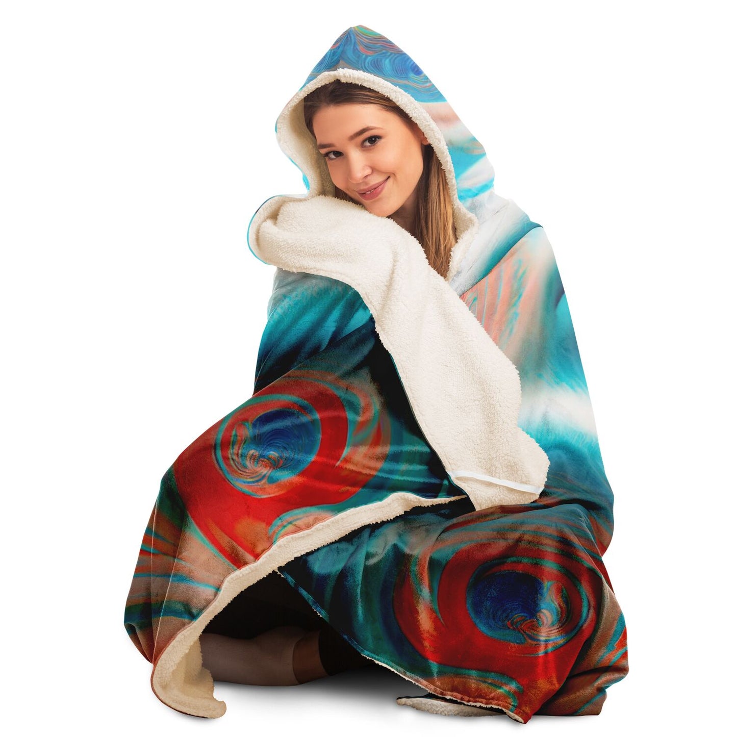 Hooded Blanket - AOP Kukloso Color Flows No 12 - Free Shipping