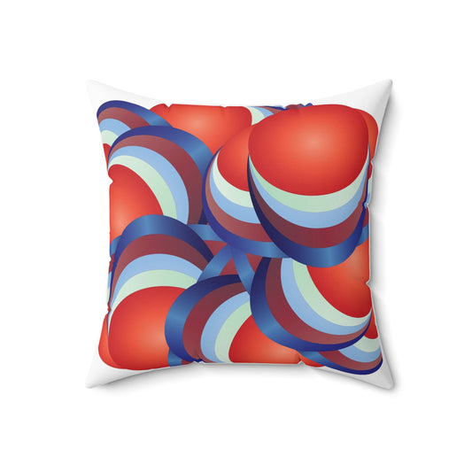 Spun Polyester Square Pillow Kukloso Ice Cream Swirls No 3 Multi-Colors - Free Shipping