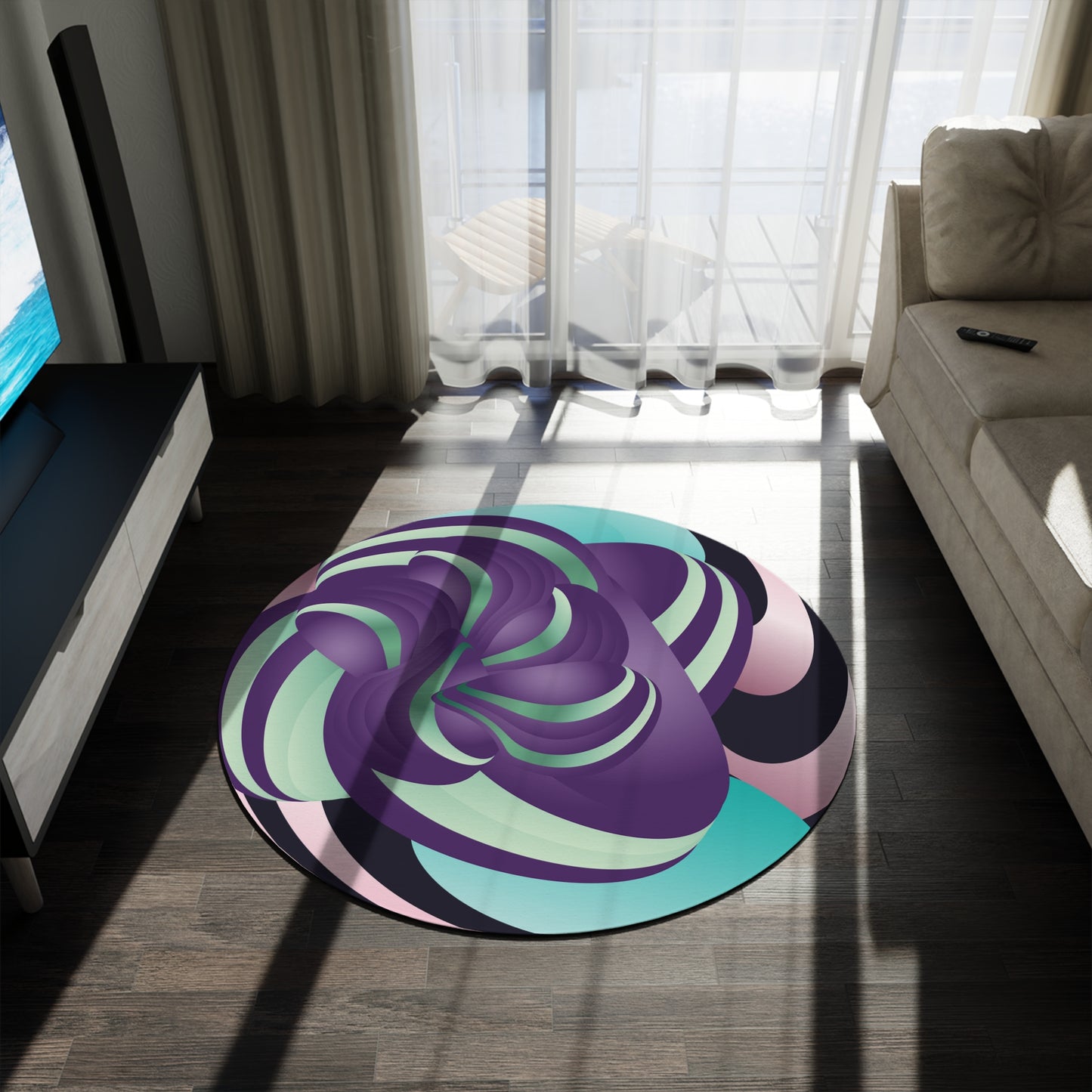 Round Rug Kukloso Ice Cream Swirls No 29 Free Shipping