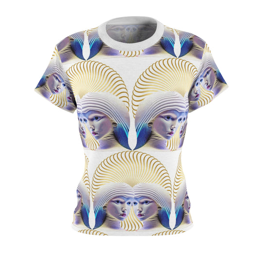 Women's Cut & Sew Tee (AOP) Kukloso Space Face No 18 - Free Shipping