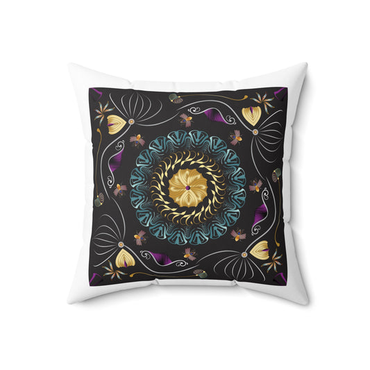 Spun Polyester Square Pillow Kukloso Ancient Geometrica No 33 - Free Shipping