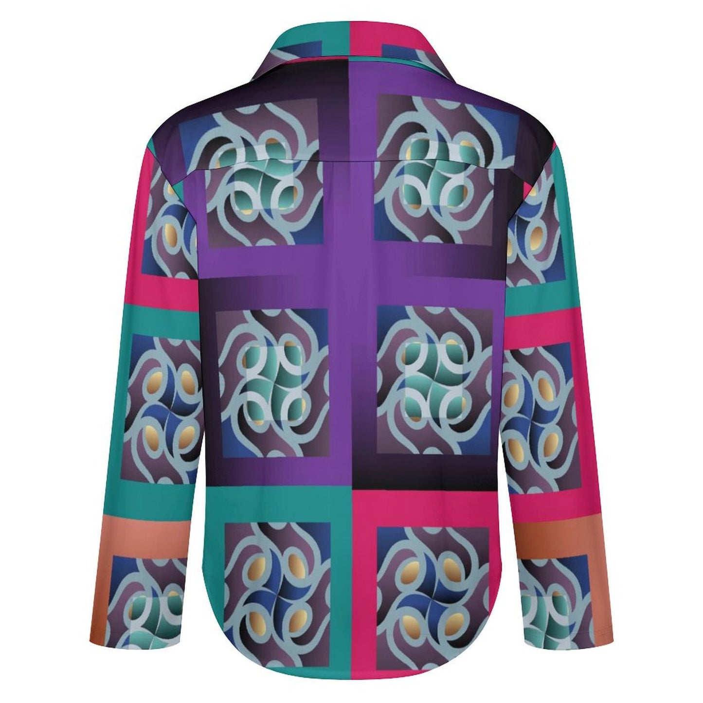 Long Sleeve Shirt Blouse Kukloso Abstract No 965