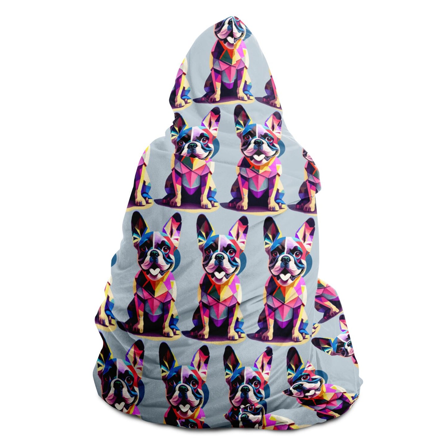 Hooded Blanket - AOP Kukloso Cubist French Bulldog No 1 - Free Shipping